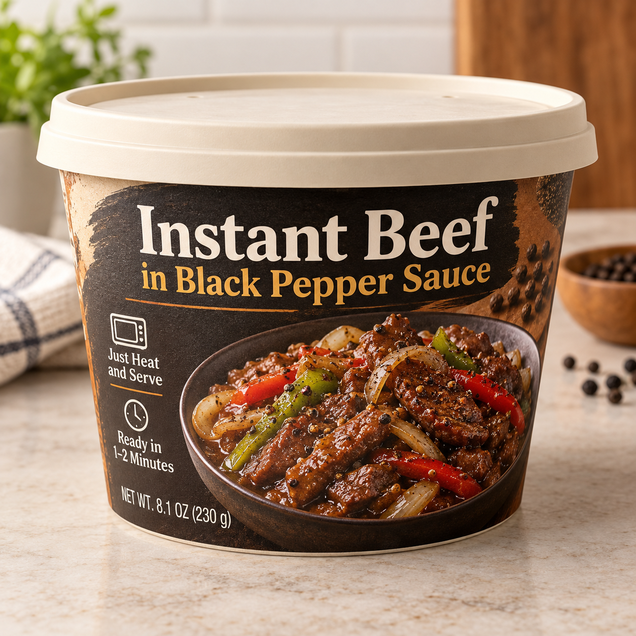 Instant Beef in Black Pepper Sauce (Just Heat and Serve)