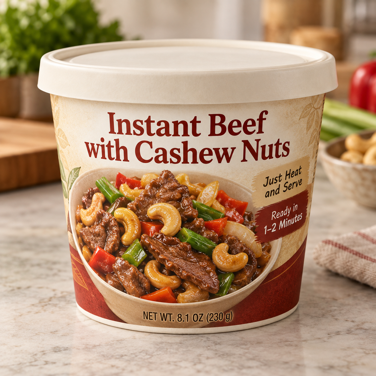 Instant Beef with Cashew Nuts (Just Heat and Serve)