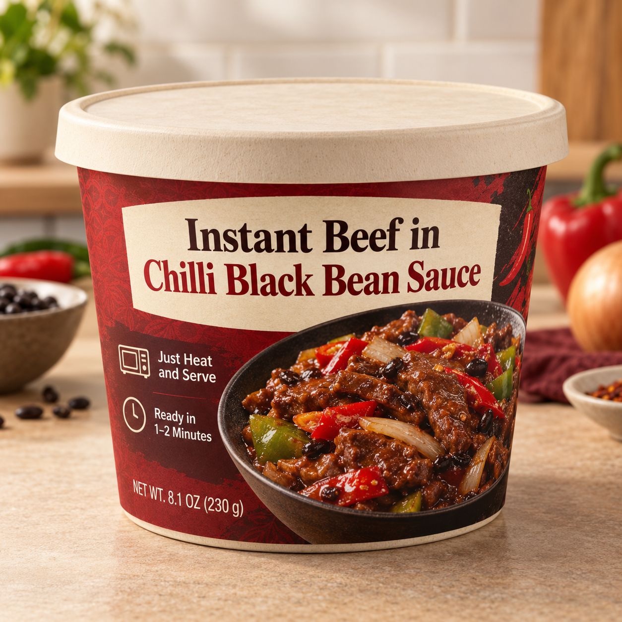 Instant Beef in Chilli Black Bean Sauce (Just Heat and Serve)