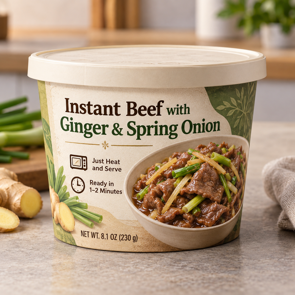 Instant Beef with Ginger & Spring Onion (Just Heat and Serve)