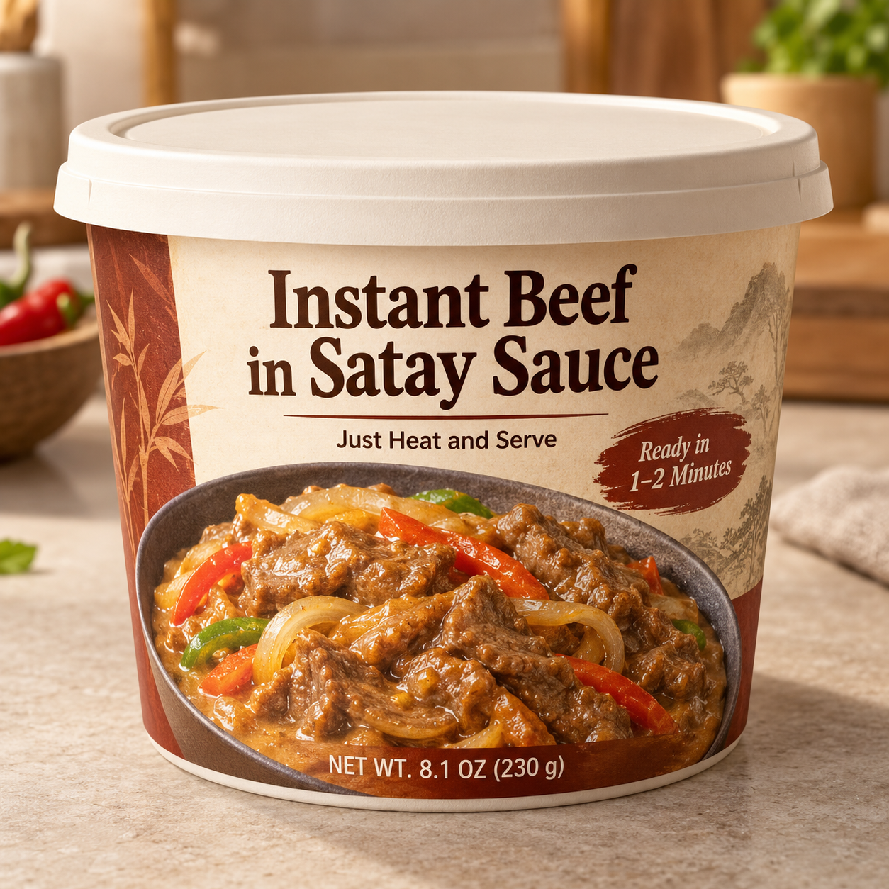 Instant Beef in Satay Sauce (Just Heat and Serve)