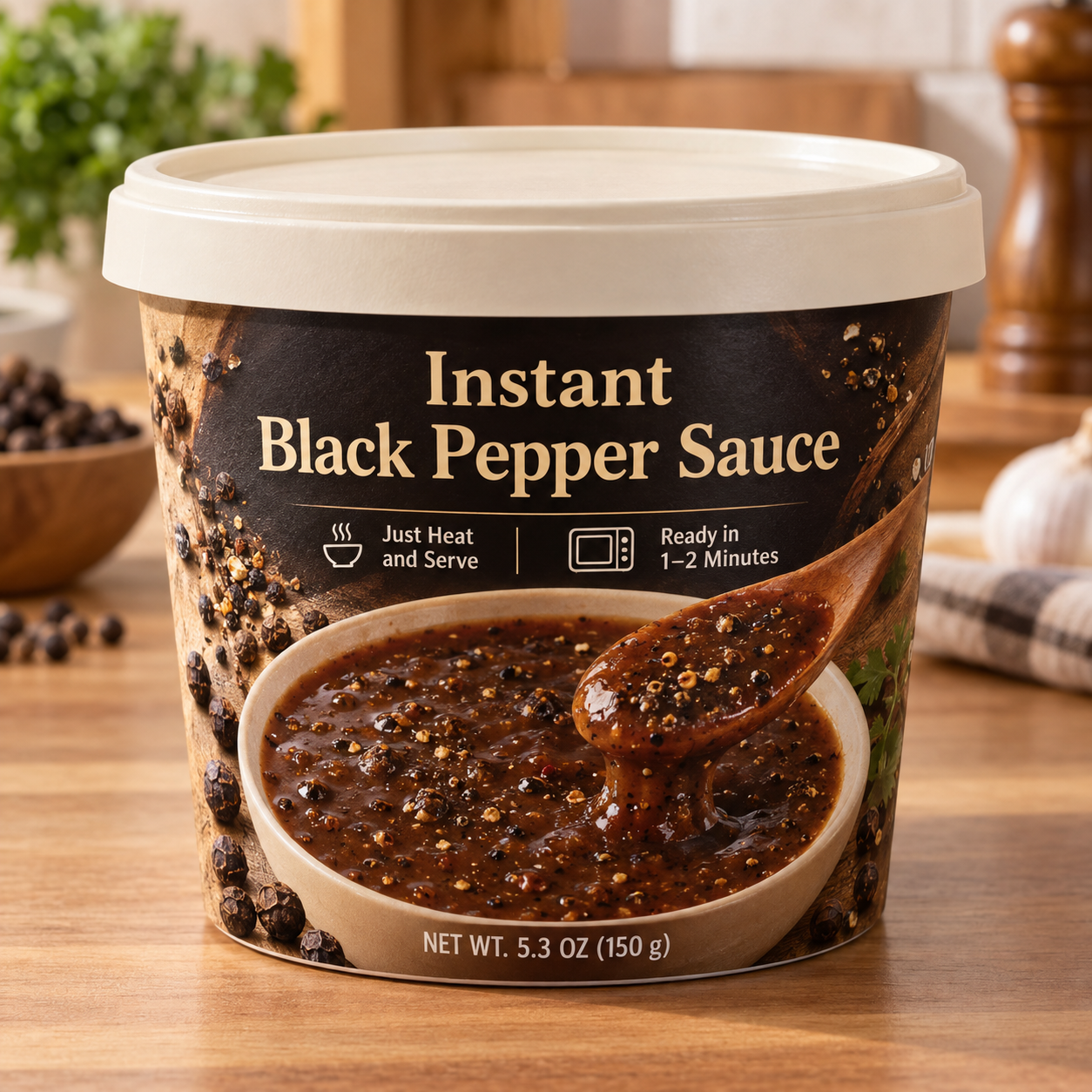 Instant Black Pepper Sauce (Just Heat and Serve)