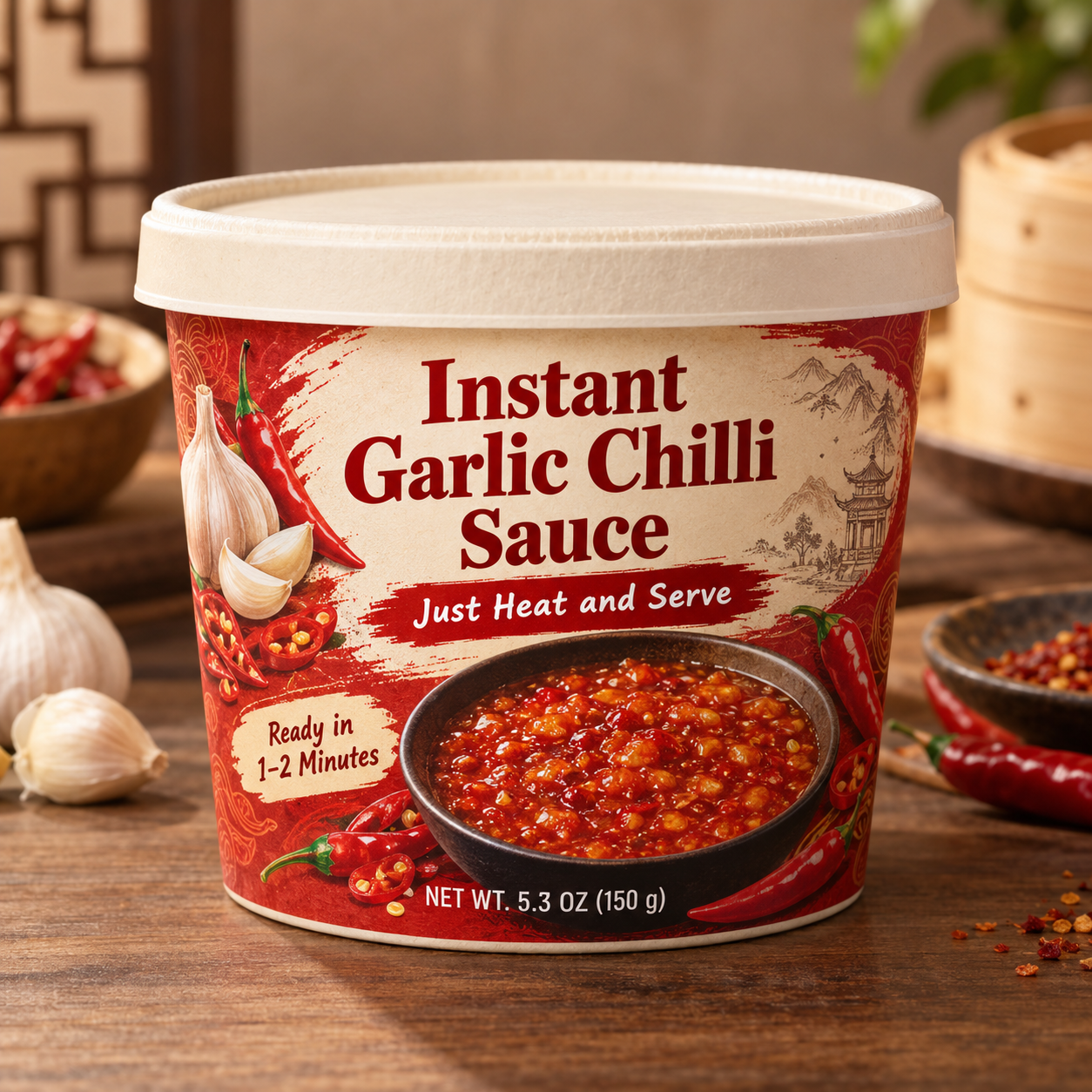 Instant Garlic Chilli Sauce (Just Heat and Serve)
