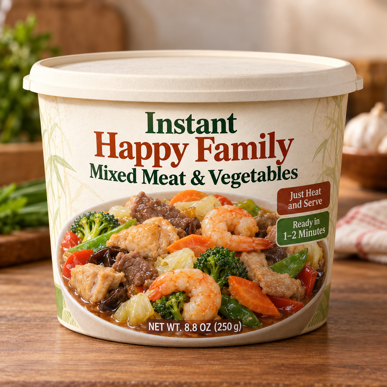 Instant Happy Family Mixed Meat & Vegetables (Just Heat and Serve)