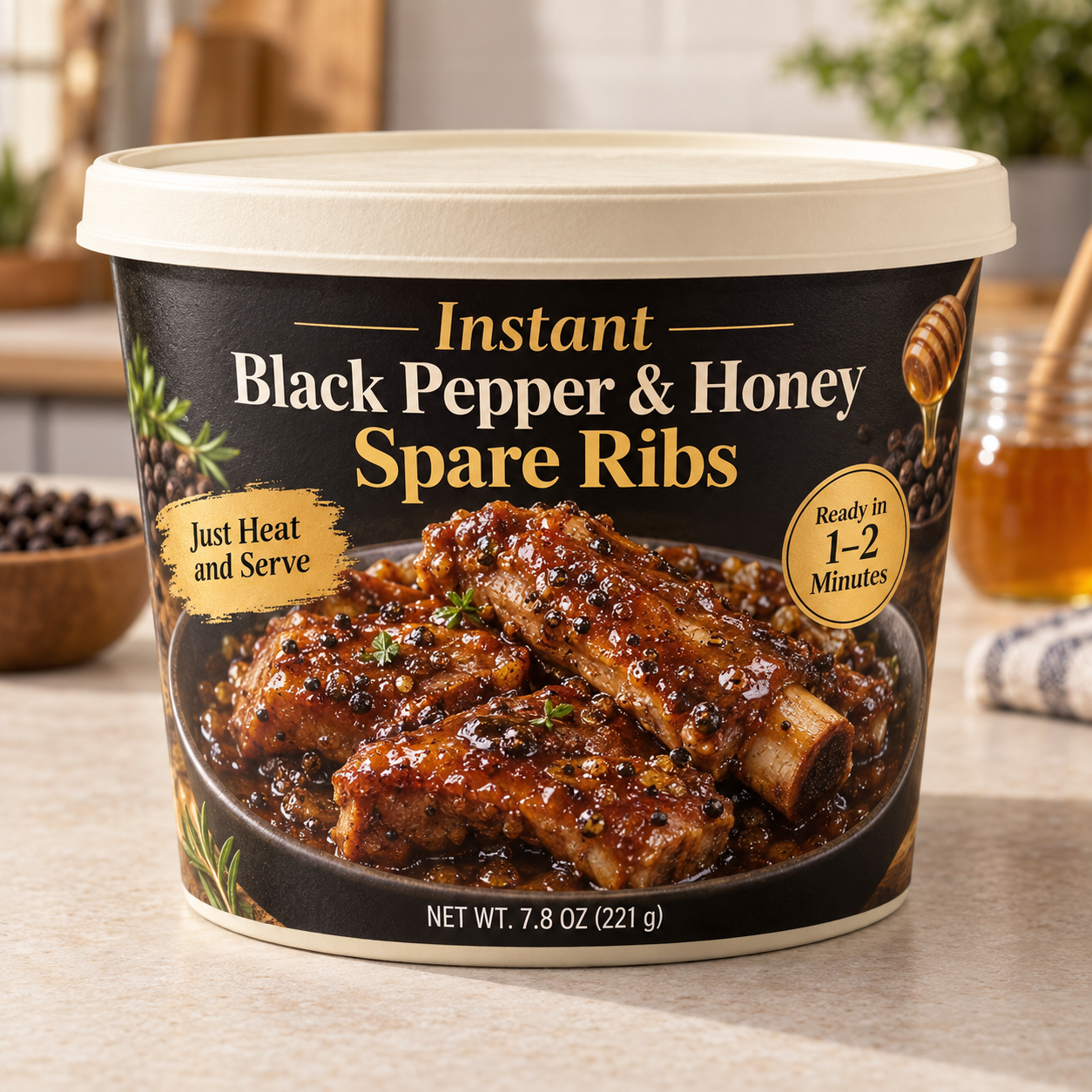Instant Black Pepper & Honey Spare Ribs (Just Heat and Serve)