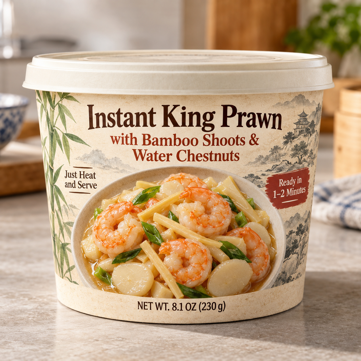 Instant King Prawn with Bamboo Shoots & Water Chestnuts (Just Heat and Serve)