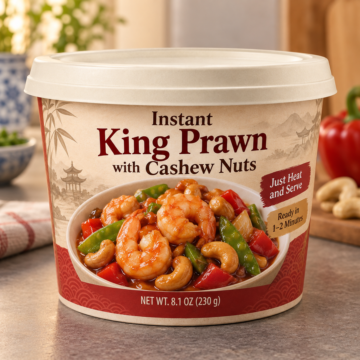 Instant King Prawn with Cashew Nuts (Just Heat and Serve)