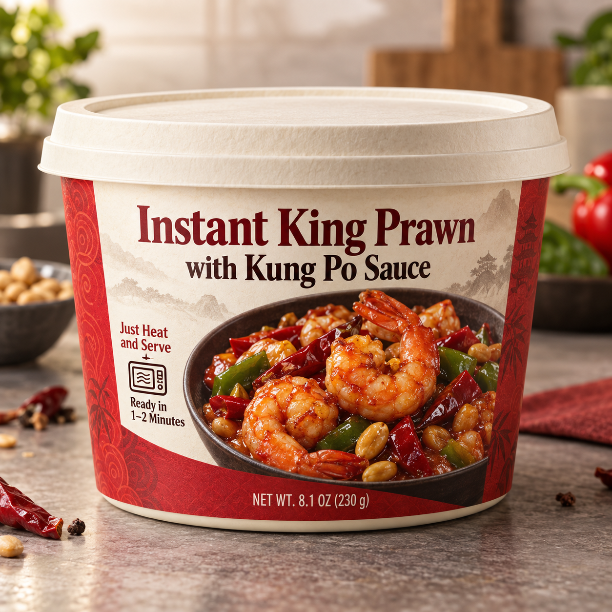Instant King Prawn with Kung Po Sauce (Just Heat and Serve)