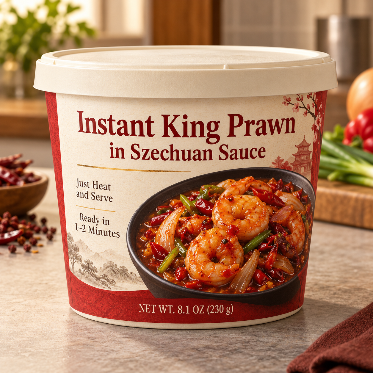 Instant King Prawn in Szechuan Sauce (Just Heat and Serve)