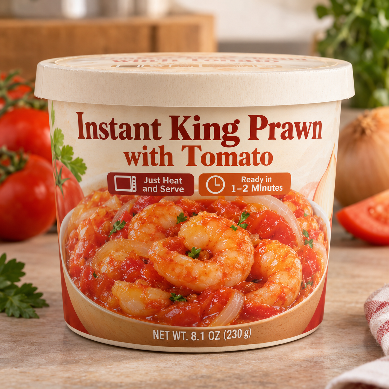 Instant King Prawn with Tomato (Just Heat and Serve)