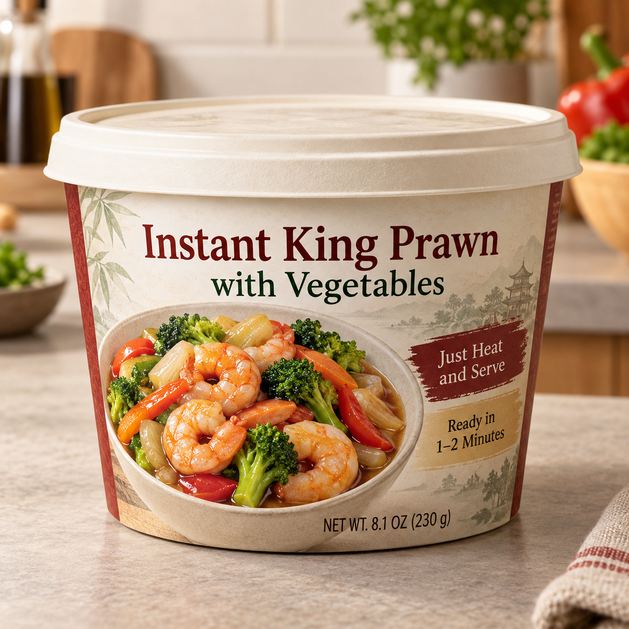 Instant King Prawn with Vegetables (Just Heat and Serve)