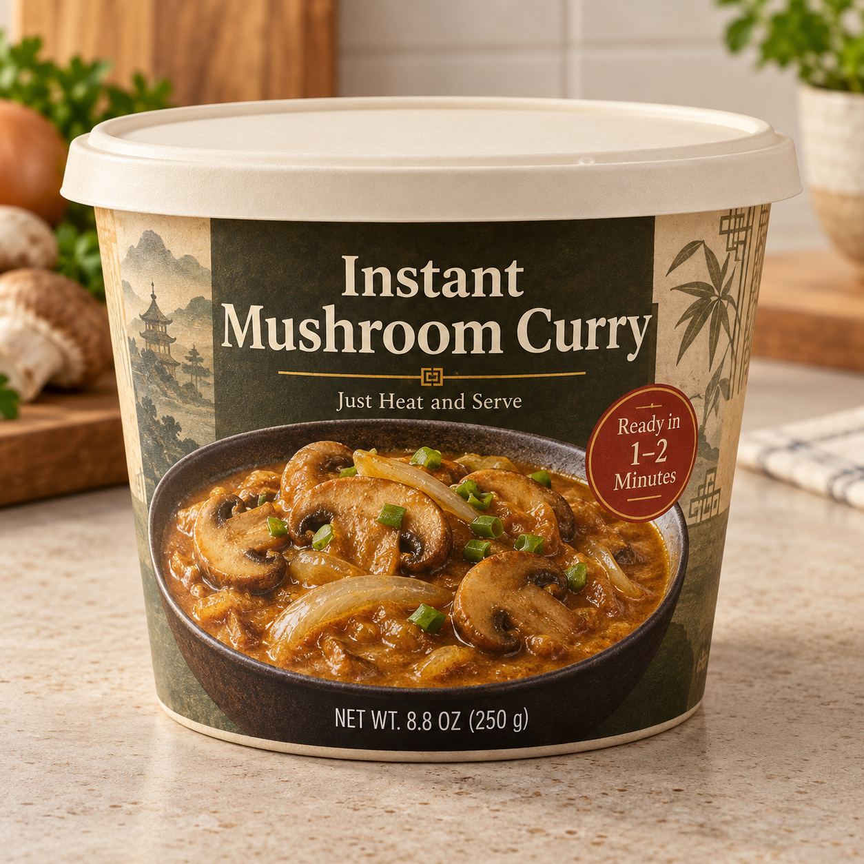 Instant Mushroom Curry (Just Heat and Serve)