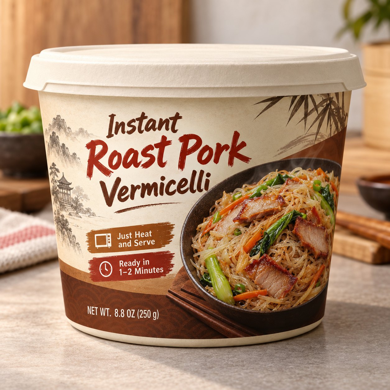 Instant Roast Pork Vermicelli (Just Heat and Serve)