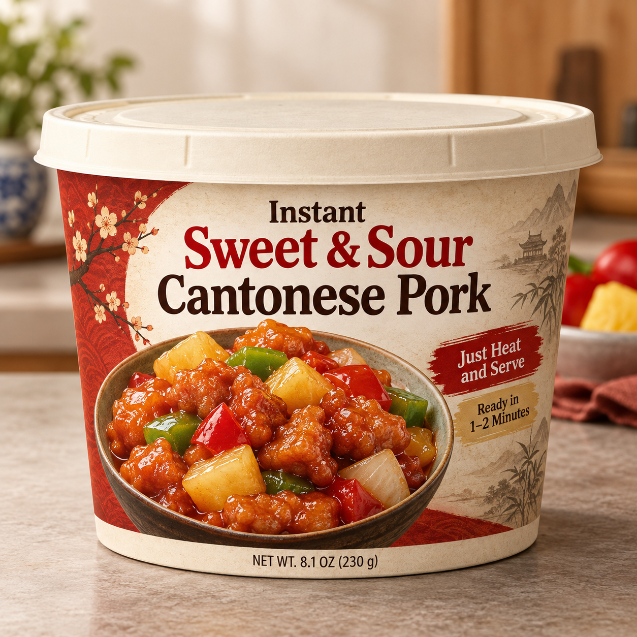 Instant Sweet & Sour Cantonese Pork (Just Heat and Serve)