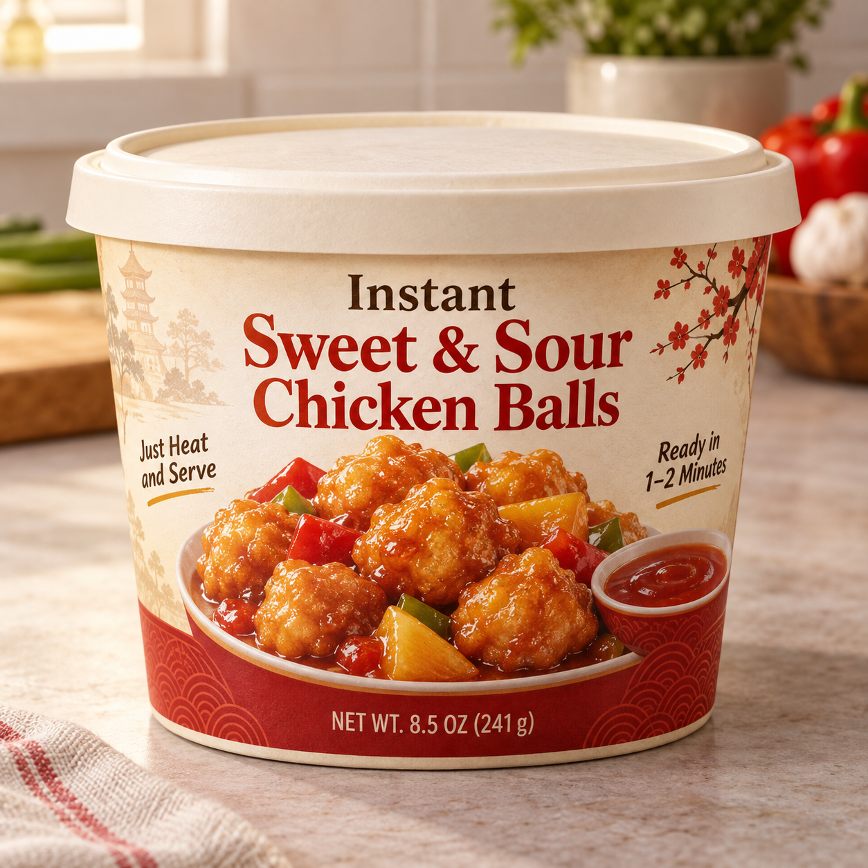 Instant Sweet & Sour Chicken Balls (Just Heat and Serve)