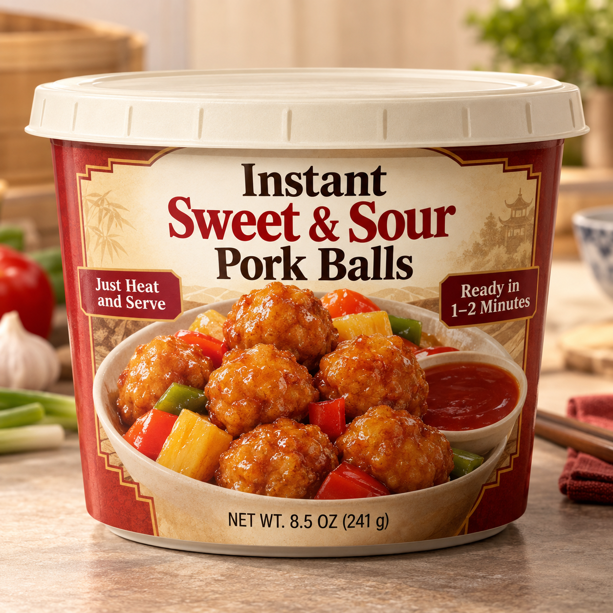 Instant Sweet & Sour Pork Balls (Just Heat and Serve)