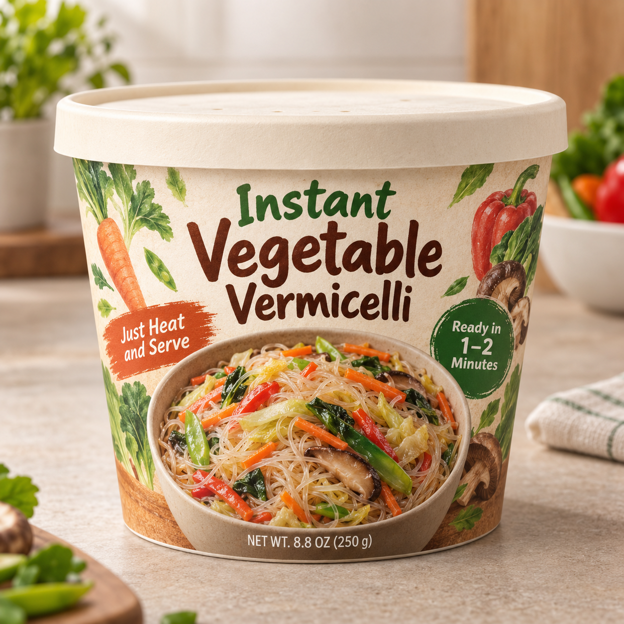 Instant Vegetable Vermicelli (Just Heat and Serve)